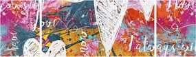 Obraz - Serce na abstrakcyjnym tle (170x50 cm)