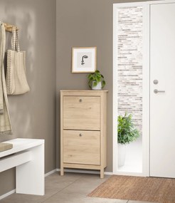 Wąska szafka na buty Madrid z 2 półkami, jackson hickory