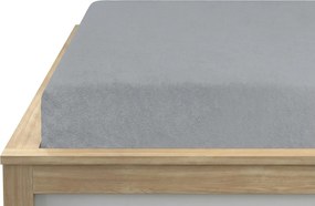PrzytulneMieszkanie.pl Prześcieradło z gumką MOLTON z polaru szare 180 x 200 cm