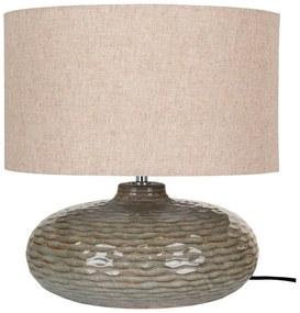 Khaki lampa stołowa ceramiczna z tekstylnym kloszem (wysokość 44 cm) Oldham – House Nordic