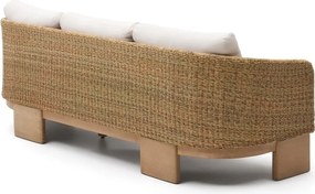 Beżowo-naturalny sofa ogrodowa z imitacji rattanu Xoriguer – Kave Home