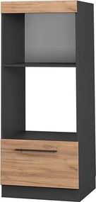 Szafka do mikrofalówki złoty dąb energetyczny 60x58.1x153.6 fame-line