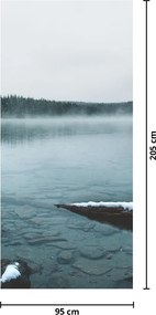 Fototapeta na drzwi - Lodowe nordyckie jezioro (95x205cm)