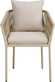 Beżowe metalowe tapicerowane krzesło ogrodowe Salerno – House Nordic