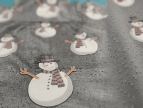 Świecący świąteczny mikropluszowy koc SNOW BUDDY, szary Rozmiar: 150 x 200 cm
