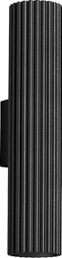 Lampa Ścienna Minimalistyczny Karbon, Aluminium - 2 Źródło - L.6.5 X H.30 Cm - Czarny