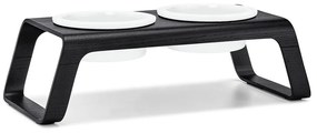 Zestaw misek ze stojakiem dla psów Desco Ash Black Stained S – MiaCara
