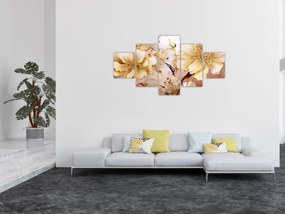 Obraz - Złote kwiaty (125x70 cm)