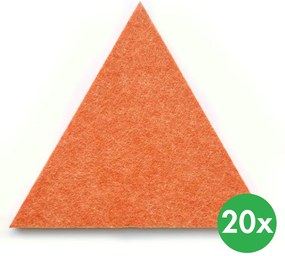 Panel akustyczny, samoprzylepny, trójkąt, 20x20x20 cm, 20 szt, pomarańczowe