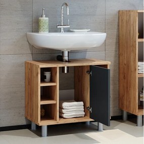 Szafka pod umywalkę antracyt/złoty dąb 60x32x54 fynn