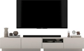 Podwójna szafka RTV Enjoy 240 cm z półką i szufladą, wisząco stojąca, kaszmir mat