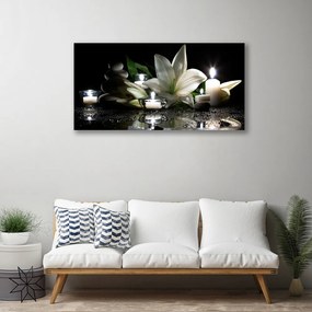 Obraz canvas Świece Spa i Lilia Wodna