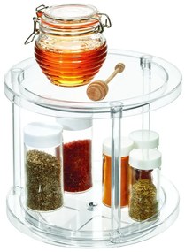 Okrągły obrotowy dwupoziomowy stojak na pojemniki iDesign The Home Edit, ⌀ 24,1 cm