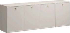Komoda wisząca Lorini 200 cm czterodrzwiowa - kaszmir / złote uchwyty
