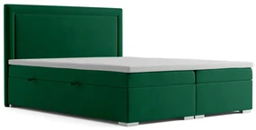 Łóżko kontynentalne NESS 160x200 zielone velvet z pojemnikiem LAVERTO