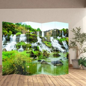 Parawan - Wodospady z zielonym (210x170 cm)
