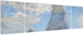 Obraz - Claude Monet, Woman with a Parasol - Madame Monet and Her Son, reprodukcje (170x50 cm)