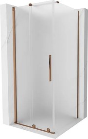 Mexen Velar kabina prysznicowa rozsuwana 100 x 100 cm, szron, różowe złoto - 871-100-100-31-60