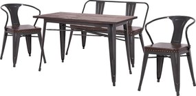 Zestaw do jadalni MCW-H10 (4 elementy),  brązowy