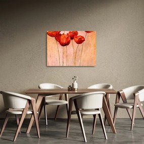 Obraz na szkle - Czerwone tulipany (70x50 cm)