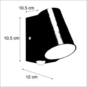 Zewnetrzna Lampa zewnętrzna aluminiowa z czujnikiem ruchu, w tym LED - Uma Nowoczesny Oswietlenie zewnetrzne