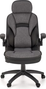 Szaro-czarny fotel gabinetowy Valerio Halmar