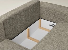 Brązowy rozkładany/ze schowkiem narożnik z tkaniny szenilowej (lewostronny/w kształcie litery L) Tonga – Maison de Rêve