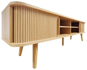 Szafka pod TV w dekorze dębu w naturalnym kolorze 178x50x40 cm Rove – Woodman