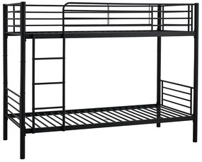 Czarne metalowe łóżko piętrowe młodzieżowe 90x200 D2-D21