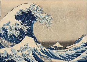Obraz - Katsushika Hokusai, Under the Wave off Kanagawa, reprodukcje (70x50 cm)