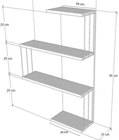 Biało-naturalna wielopoziomowa półka w dekorze sosny 64 cm Cambel – Kalune Design