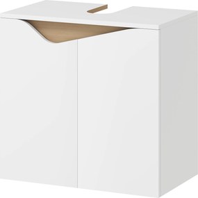 HOMCOM Szafka pod umywalkę, szafka łazienkowa z drzwiami Soft-Close, biały, 60 x 35 x 57,9 cm | Aosom PL