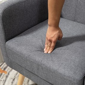 HOMCOM Fotel pojedynczy, fotel relaksacyjny, fotel telewizyjny, fotel tapicerowany o wyglądzie lnu