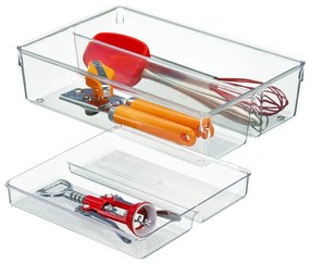 Dwupoziomowy organizer do szuflad kuchennych iDesign Linus, 31x20 cm