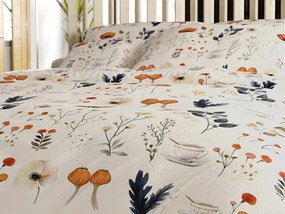 PrzytulneMieszkanie.pl PrzytulneMieszkanie.pl PrzytulneMieszkanie.pl Zestaw pościeli z mikropluszu PAPAVA kremowy + prześcieradło z mikropluszu SOFT 90x200 cm białe, pojedyncze łóżko