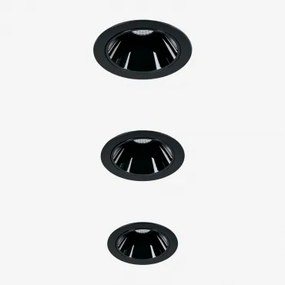 Pack 3 Wpuszczanych Downlightów Led Z Okrągłymi Ramkami Ø8 Cm Do Użytku Zewnętrznego, Wykonanych Z Aluminium Luisiana Czarna & Biała 3000k & 23º & 11