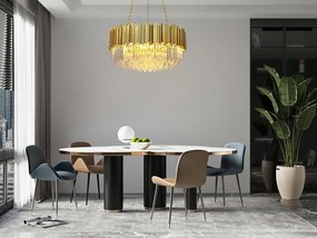 Złoty żyrandol w stylu glamour z kryształkami Imperial 60