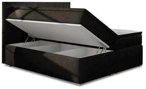 Łóżko Kontynentalne Tapicerowane ALICE 160x200 z Pojemnikiem Brązowe