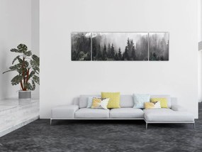 Obraz - Las z ilustrowanymi elementami (170x50 cm)