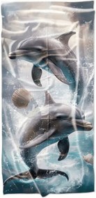 Szybkoschnący ręcznik plażowy DOLPHINS niebieski 70 x 140 cm, 100% mikrofibra