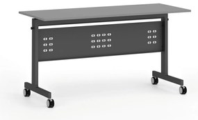 Mobilny stół PRIMO MOBI, 140x60 cm, czarna podstawa, grafit