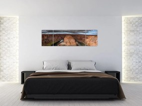 Obraz jeziora na klifie (170x50 cm)