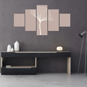 Obraz - Beżowe liście N⁰5 (125x70 cm)