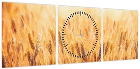 Obraz - pole z ziarnami (z zegarem) (90x30 cm)