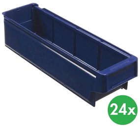 Regałowe pojemniki z tworzywa sztucznego MAX typ B - 115 x 400 x 100 mm, 24 szt.