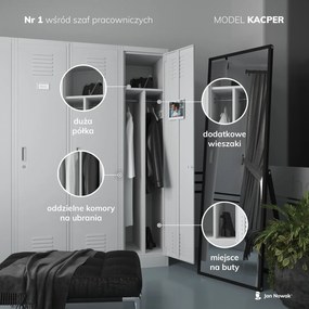 Szafa socjalna czterokomorowa Kacper 80x50x180 cm antracyt/czerwony