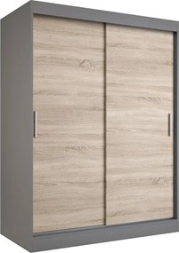 Szafa przesuwna 150 cm antracyt + dąb sonoma W1-A97