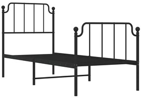 Czarne Metalowe Łóżko Pojedyncze 80X200 Cm T3-B53