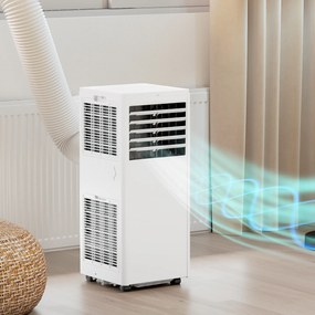 HOMCOM Przenośny klimatyzator 9000 BTU, 4-w-1 z chłodzeniem, osuszaczem, wentylatorem, trybem nocnym | Aosom PL