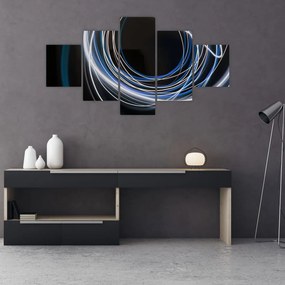 Obraz niebieskich linii (125x70 cm)